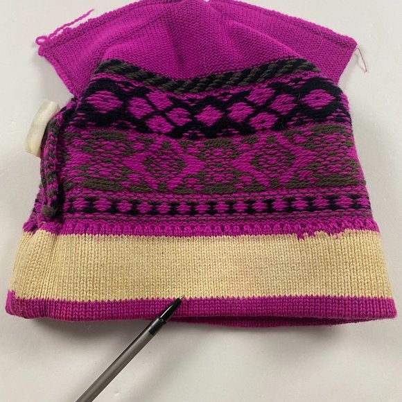 Vintage Capello Canada Ski Hat Cap Toque Winter Pink Purple - Picture 4 of 8